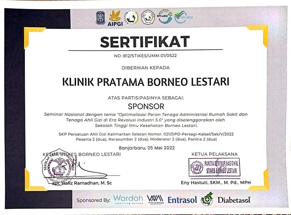 Klinik Pratama Borneo Lestari Sebagai Sponsor
