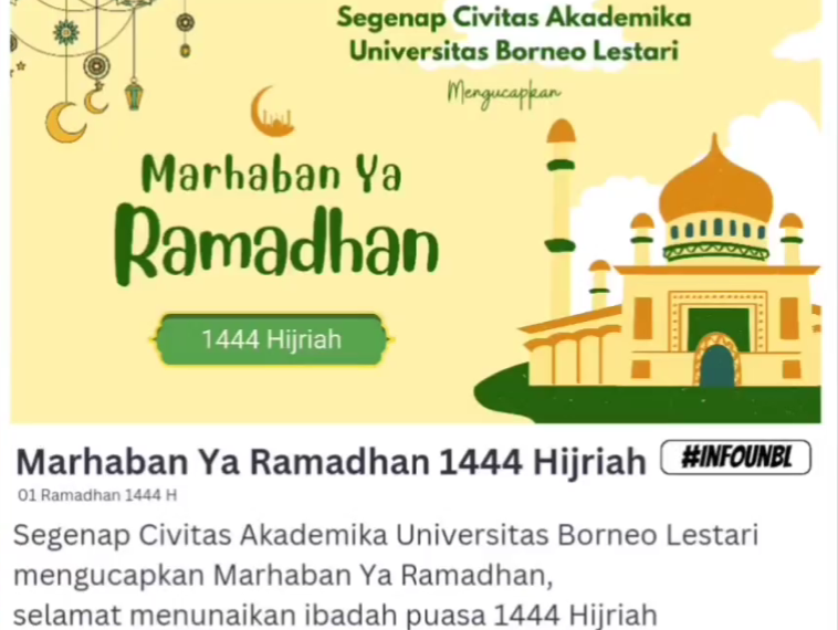 Marhaban Ya Ramadhan, Selamat Menunaikan Ibadah Puasa 1444 Hijriah