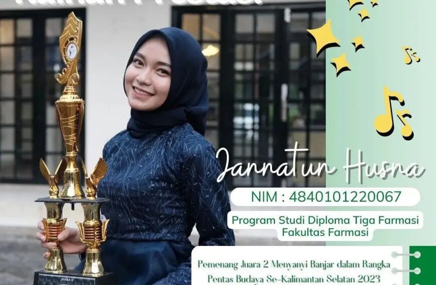 Mahasiswi dari Program Studi Diploma Tiga Farmasi Meraih Juara 2 Menyanyi Banjar dalam Rangka Pentas Budaya Se-Kalimantan Selatan 2023