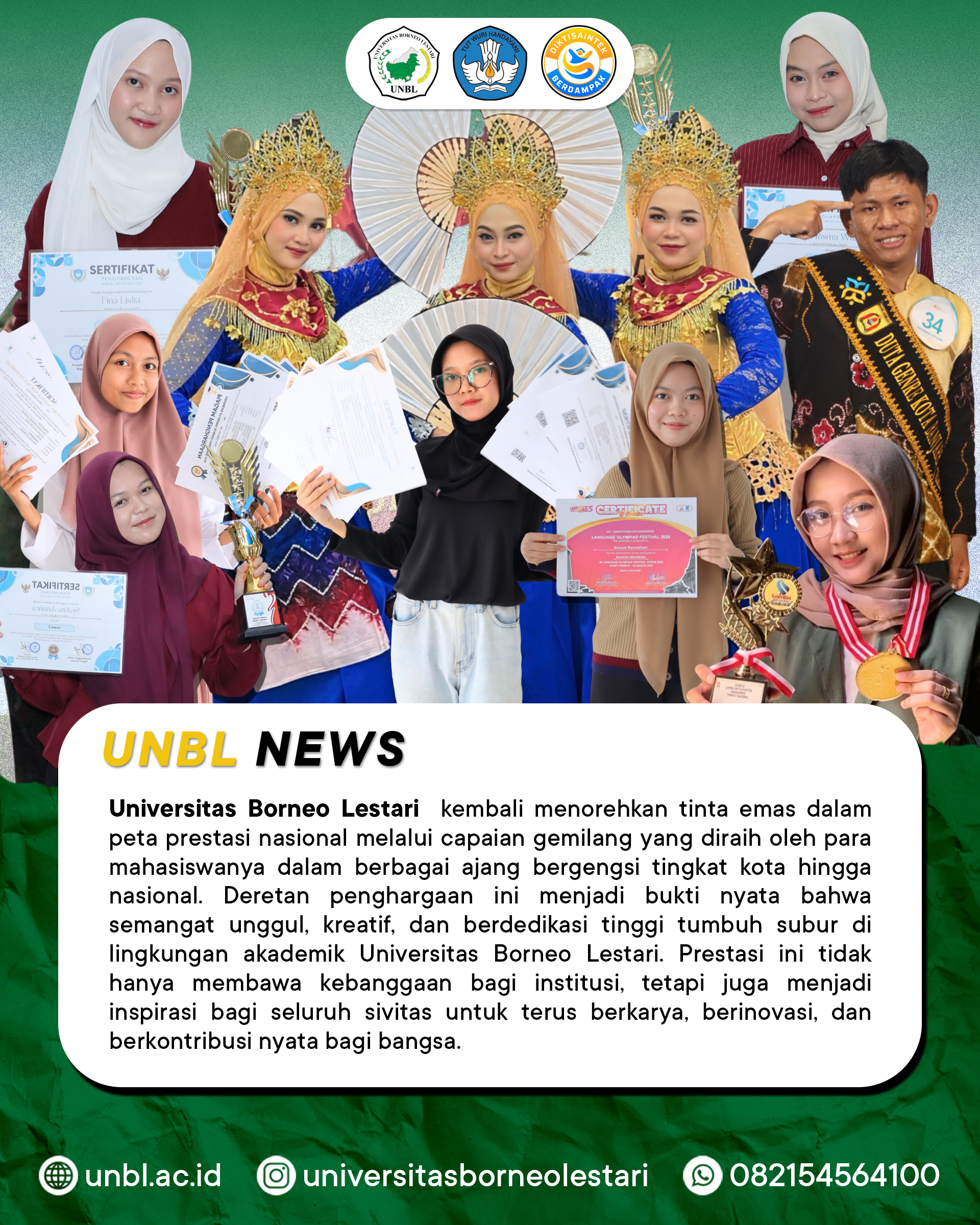 Mahasiswa Universitas Borneo Lestari Ukir Prestasi Gemilang di Kancah Nasional