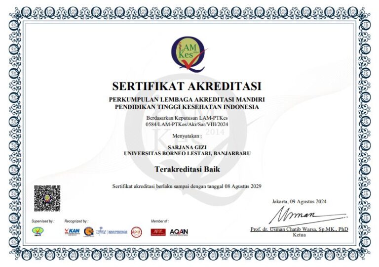 Accreditation Certificate – Bachelor of Nutrition UNBL 2024-2029